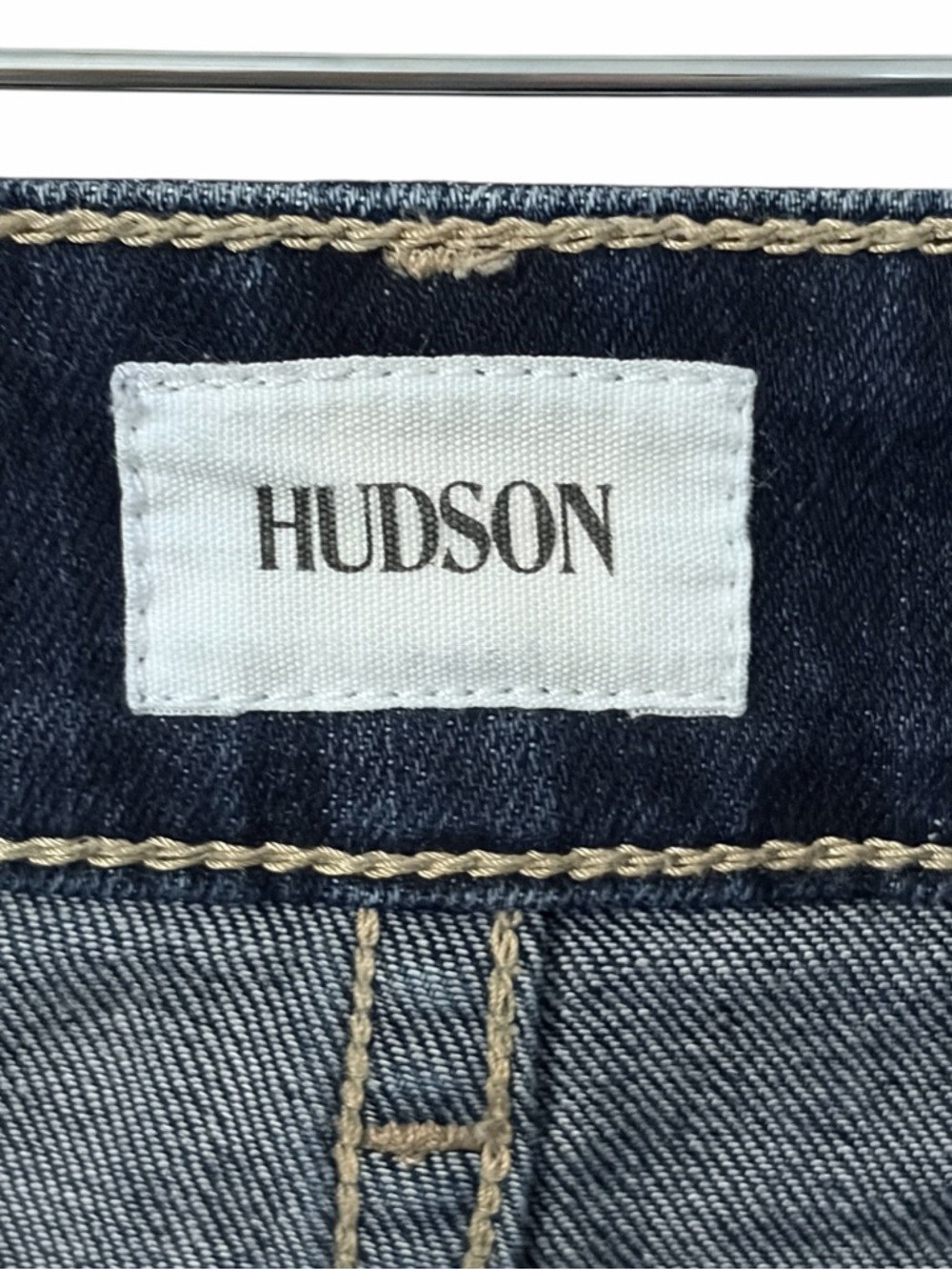 Hudson Denim Cuffed Shorts Flap Pocket Dark Wash Jean Shorts - Picture 6 of 10